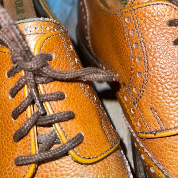 Itshide Brouge Oxfords Men’s Commando Style Chunky Sole Made In England Brown - Picture 3 of 15